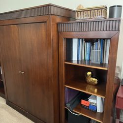 Solid Wood TV Cabinet And Shelves