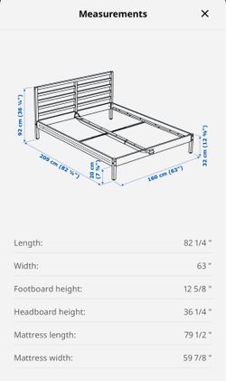 Queen size bed frame (white color) perfect condition