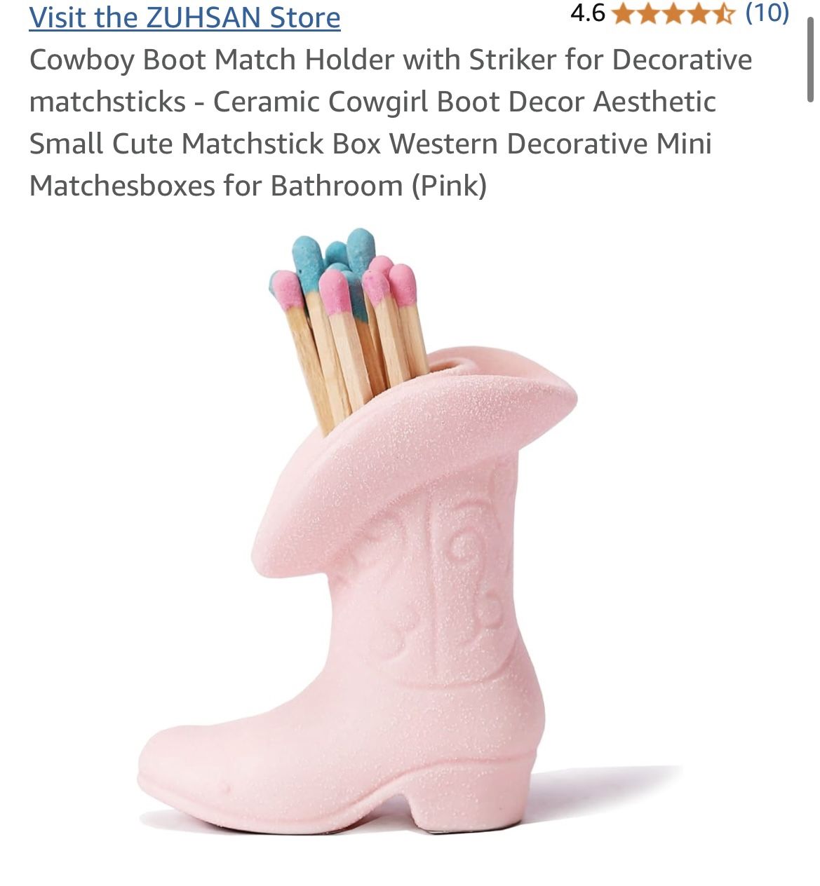 Brand New - Cowboy Boot Match Holder with Striker