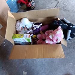 Box Of Stuffed Animals And A Few Other Toys 