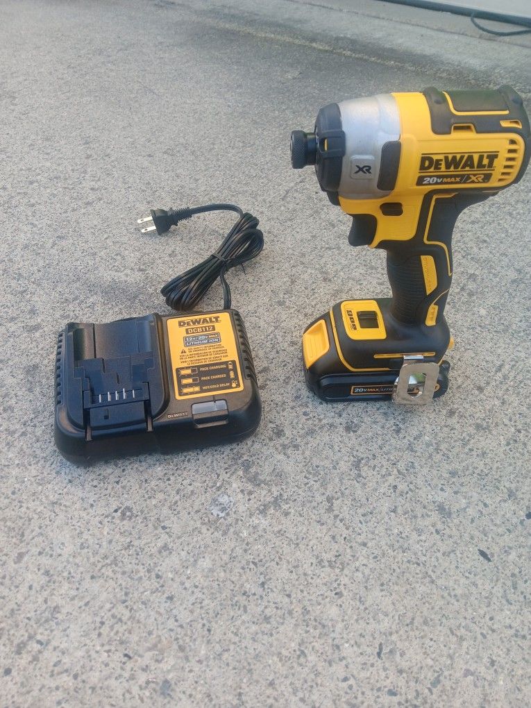 Tool Dewalt 20v Brushless Impact Brushless Drill Kit Battery Charger And Bag Brand New 3 Speed