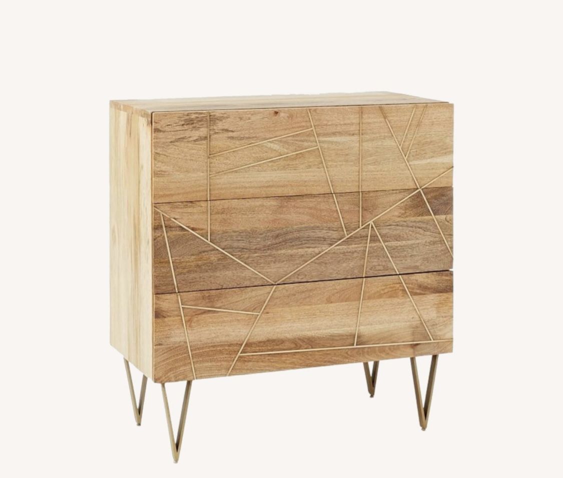 West Elm Dresser Roar + Rabbit Geo Inlay 3 Drawer Chest