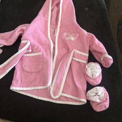 Baby Girl Towel Robe W/ Booties
