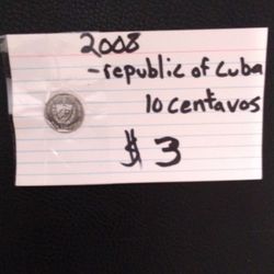 2008 Cuba -10 Centavos Coin