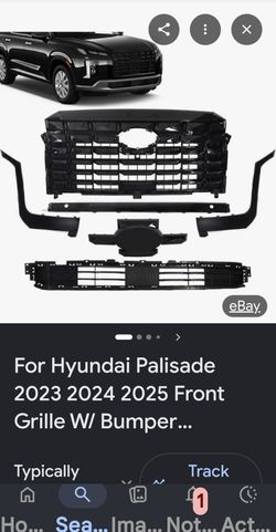 Retail $710.95) MGWILL Front Upper Grille Compatible with 2023 2024 2025 Hyundai Palisade W/Camera Hole, Blackand Silver