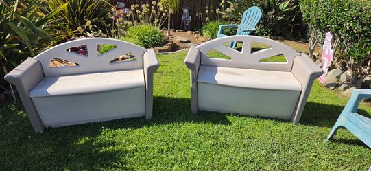 Outdoor Storage Bench Set of 2