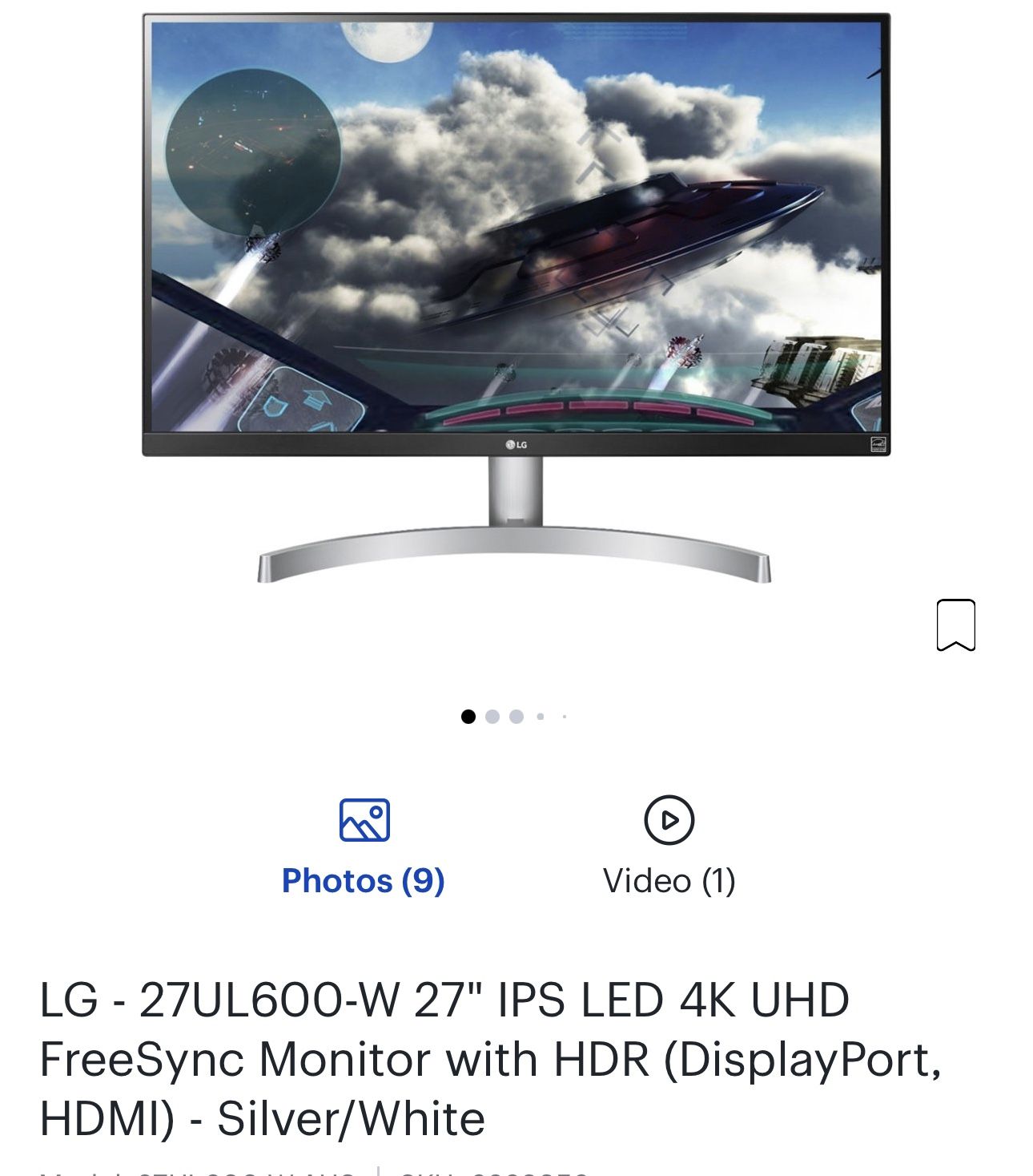 LG  27" IPS LED 4K UHD FreeSync Monitor with HDR