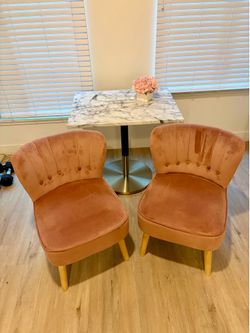 Pink Velvet Accent Chairs — PICK UP BY 7/1