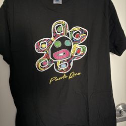 Caribbean Tropic Men's Black Puerto Rico Graphic T-Shirt Size L