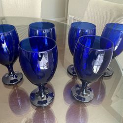 Set Of 6 Cobalt Blue Glasses