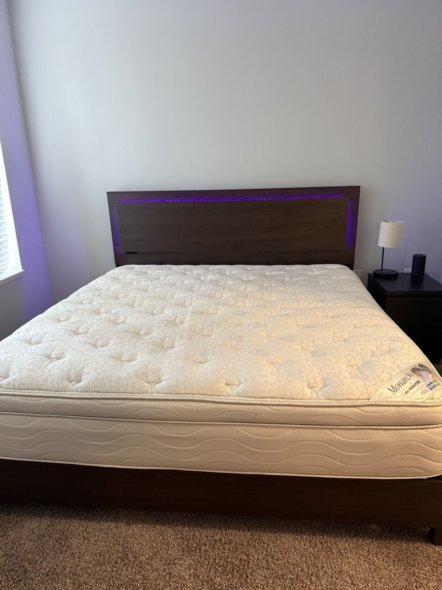 King Mattresses With Bed Frame , Two nightstands , Tv Entertainment, Computer Desk With Chair