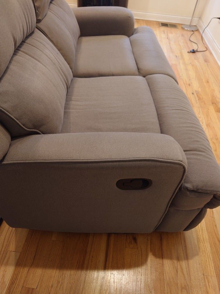 Grey Recliner loveseat Sofa