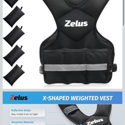 ZELUS Weighted Vest for Men and Women | /20-32lb Vest with 6 Ironsand Weights for Home Workouts | Adjustable Body Weight Vest Exercise Set for Cardio 