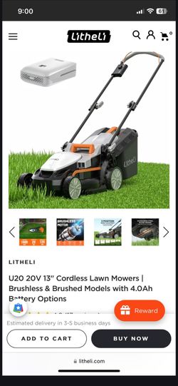 Cordless lawn mower comes with battery and charger