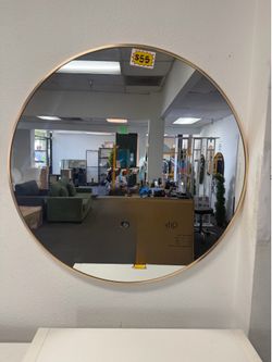 New!! 32”x32”  Round Wall Mirror Modern gold  Frame Bathroom Circle Mirror