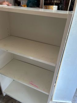 White Bookshelf with Adjustable Shelves