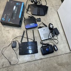 Lot Of WiFi Routers And Switches Nighthawk Linksys Tplink 