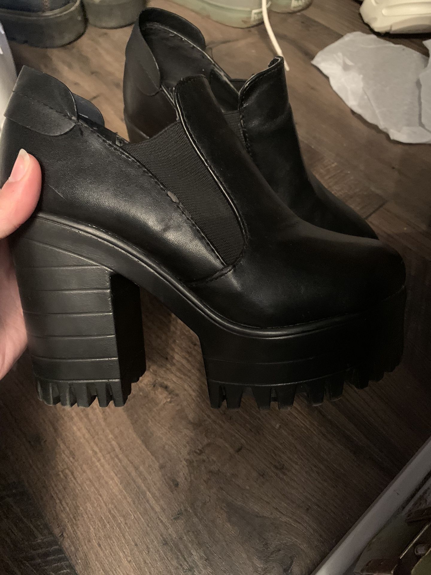 Size 5 Black Heeled Booties