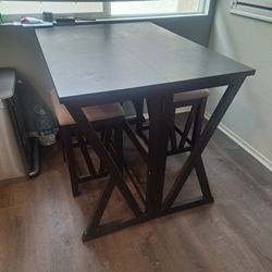 Foldable Kitchen Table With 2 Chairs