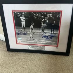 Johnny Bench And Carlton Fisk Dual Signed 8x10 Photo Matted And Framed.  Double Authenticated By Steiner And Tristar 
