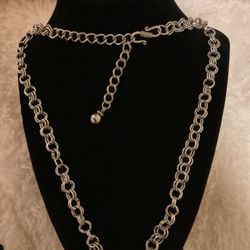 Silver 24”Double Linked Adjustable Necklace 