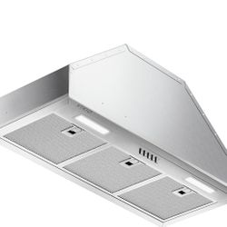 Stainless Steel Range Hood Insert 30 Inch, 580 Max CFM, 5-Layer Aluminum Mesh Filter, Ducted/Ductless Built Kitchen Vent, LED Lights&3-Speed Push Butt