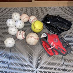Baseball Gloves And Balls 
