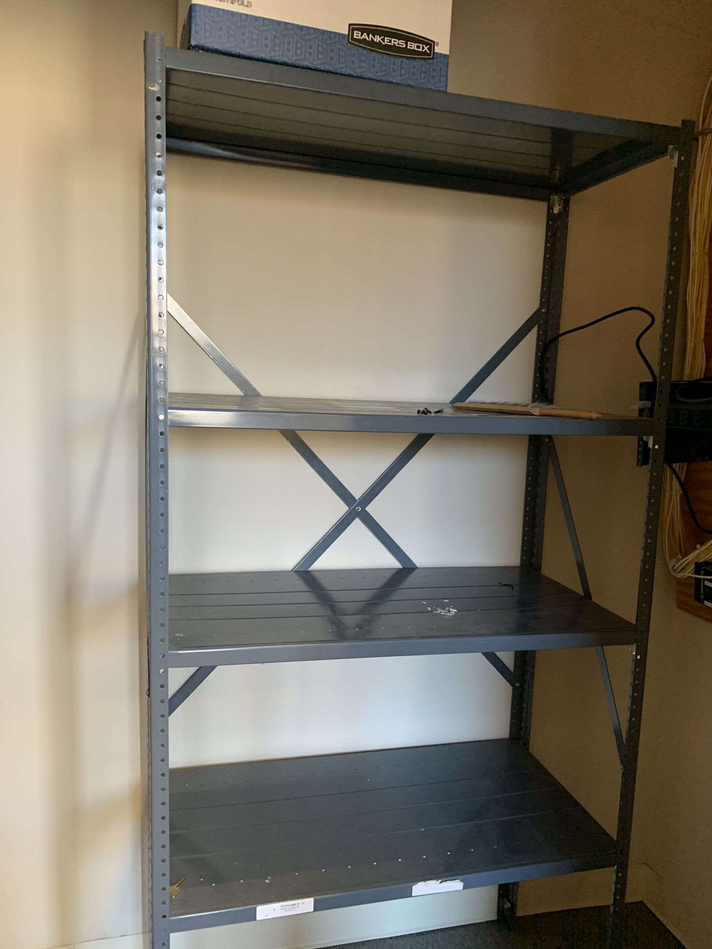 Very Functional Metal Shelf. Comes with five shelves.