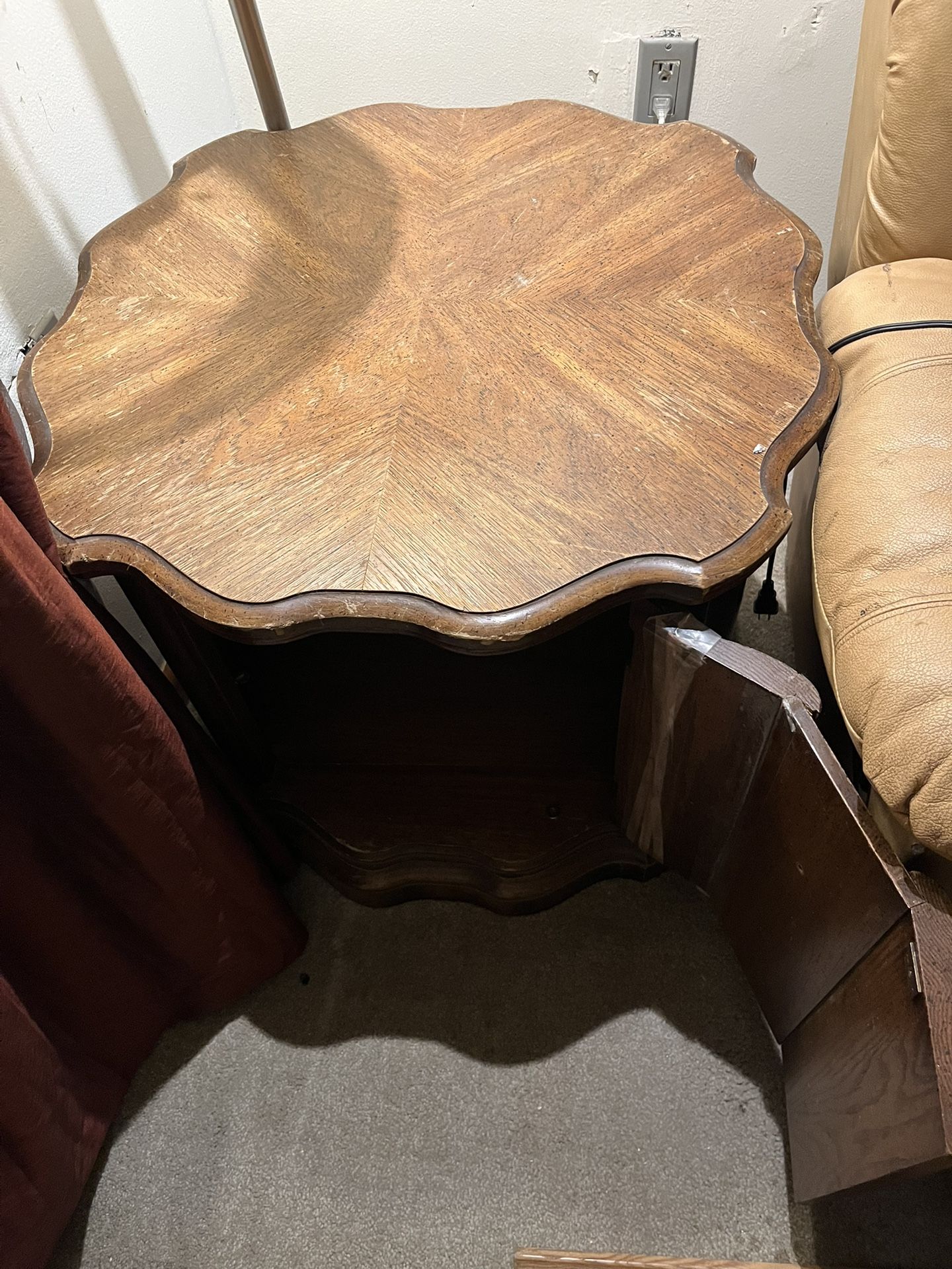Two Wooden Antique End Tables