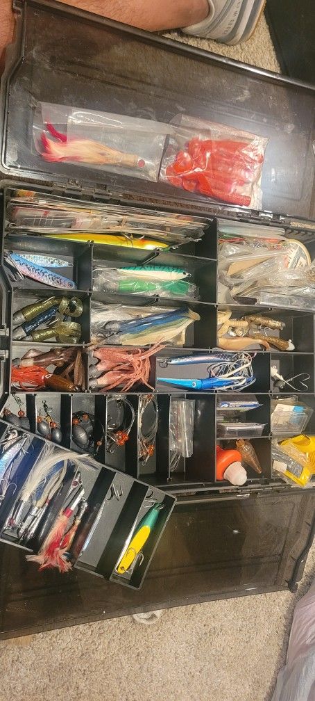 Vintage Saltwater Tackle Box and Tackle