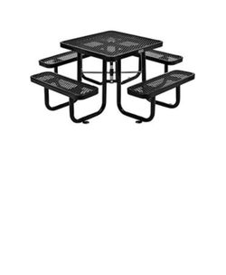 36” Square Expanded metal table and bench Top NEW in box 