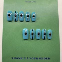 Bold Blue Elegance Press On Nails