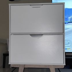 White Locker Bedside 2 Drawer