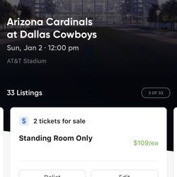 Many Good Arizona Cardinals @ Dallas Cowboys Tickets & Parking 