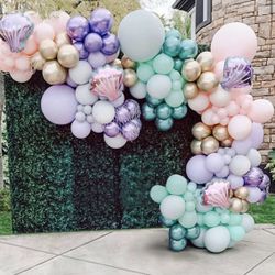  150pcs Mermaid Tail Balloon Garland Arch Kit