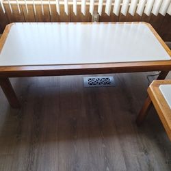 Custom Made Oak Tables With Corian Inserts