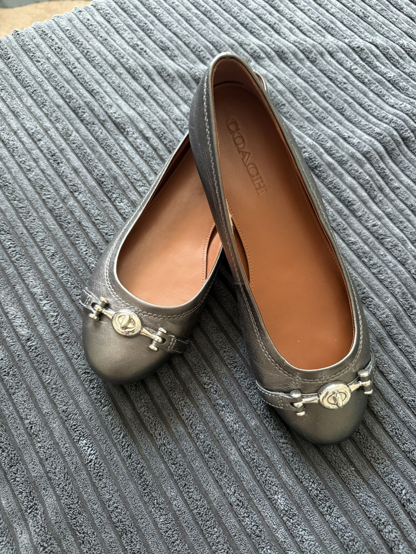 Coach Leather Flats, Size 7-7.5