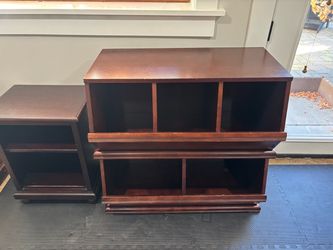 Free matching bedside nightstands, storage shelves