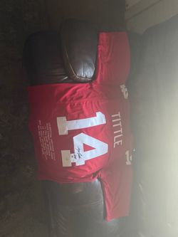 San Francisco 49ers Y.A. Tittle HOF  71 Signed Football Jersey Original JSA Auth
