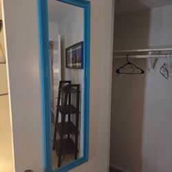 Full-Length Mirror with Blue Frame