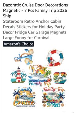Dazoratix Cruise Door Decorations Magnetic - 7 Pcs Family Trip 2026 Ship
Stateroom Retro Anchor Cabin Decals Stickers for Decor Magnets