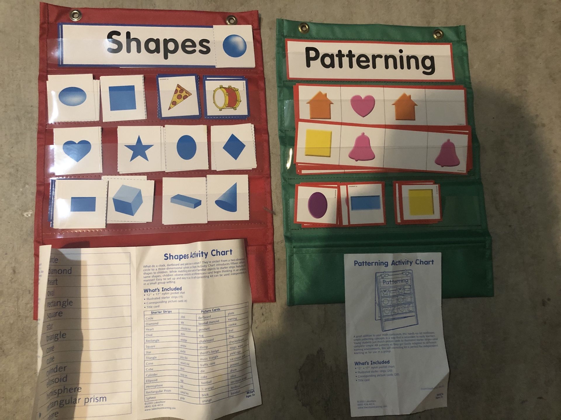 Lakeshore Learning Shapes and Patterning Pocket Charts for Sale in