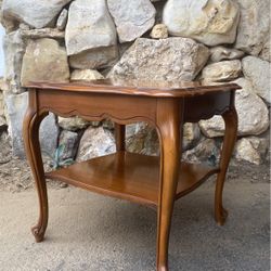 Louis XV French Provincial Style Walnut Side Table