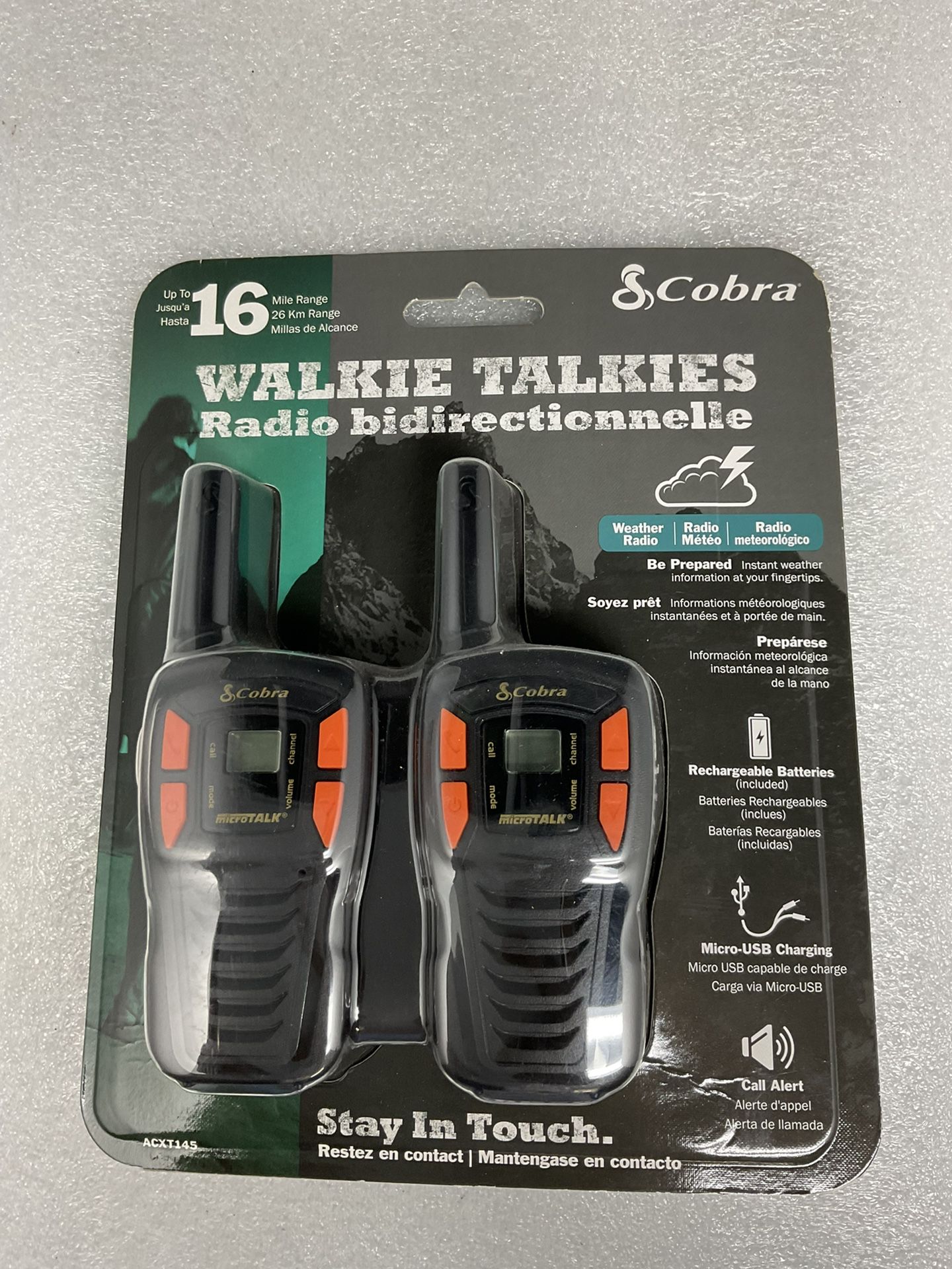 ACXT145 Walkie Talkies Rechargeable 16-Mile Radio 2 pack Set for Sale in Bloomfield, NJ - OfferUp