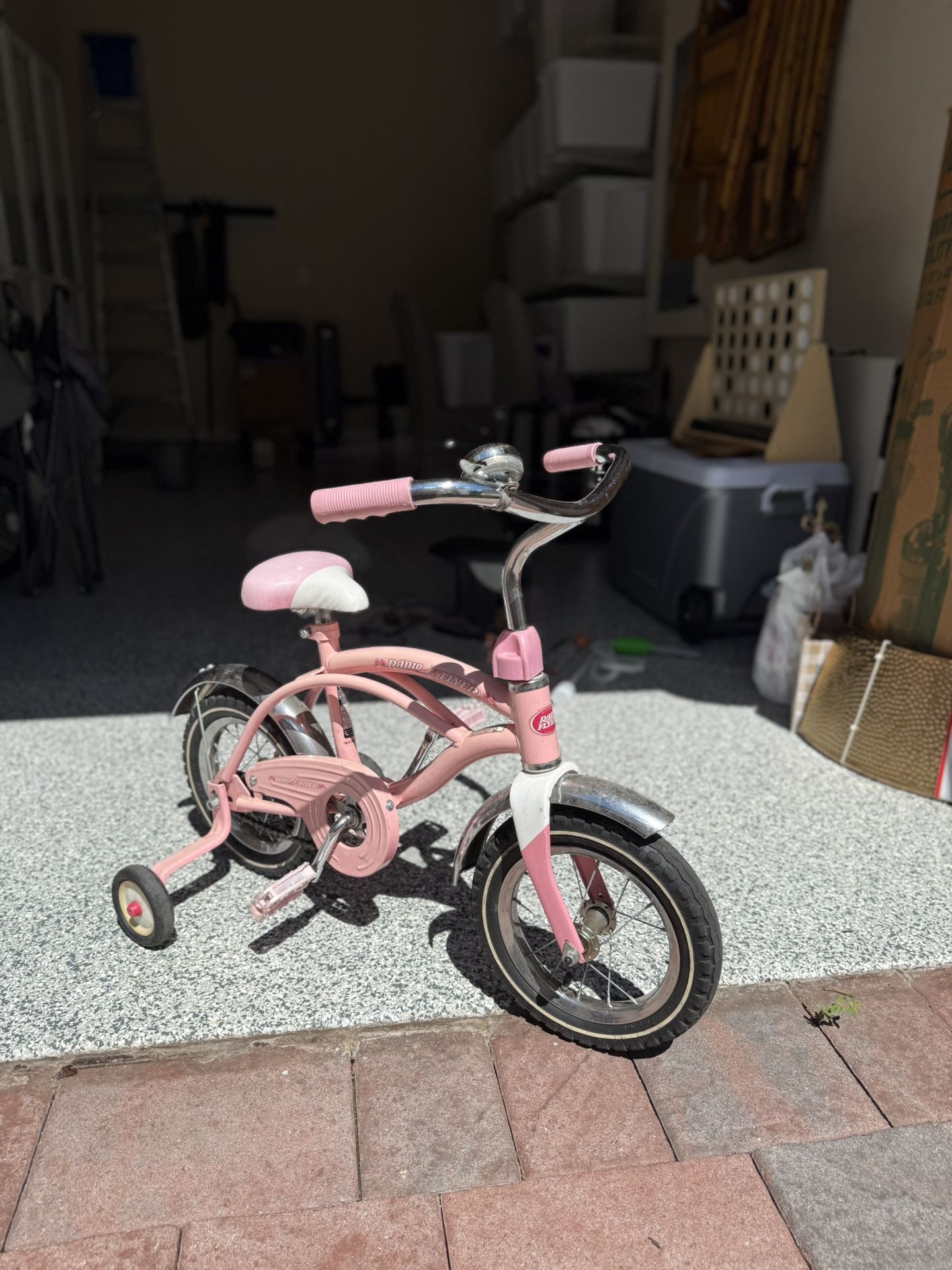 Radio Flyer Classic Pink 12 inch Cruiser For Kids Ages 2-4 12” Bicycle Kids Bike Tricycle With Training Wheels