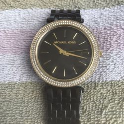 MICHAEL KORS Darci Black Dial Black Ion-plated Ladie watch