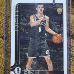 Topps 2025 Egor Demin Rookie Brooklyn Nets #208 Base Basketball Card