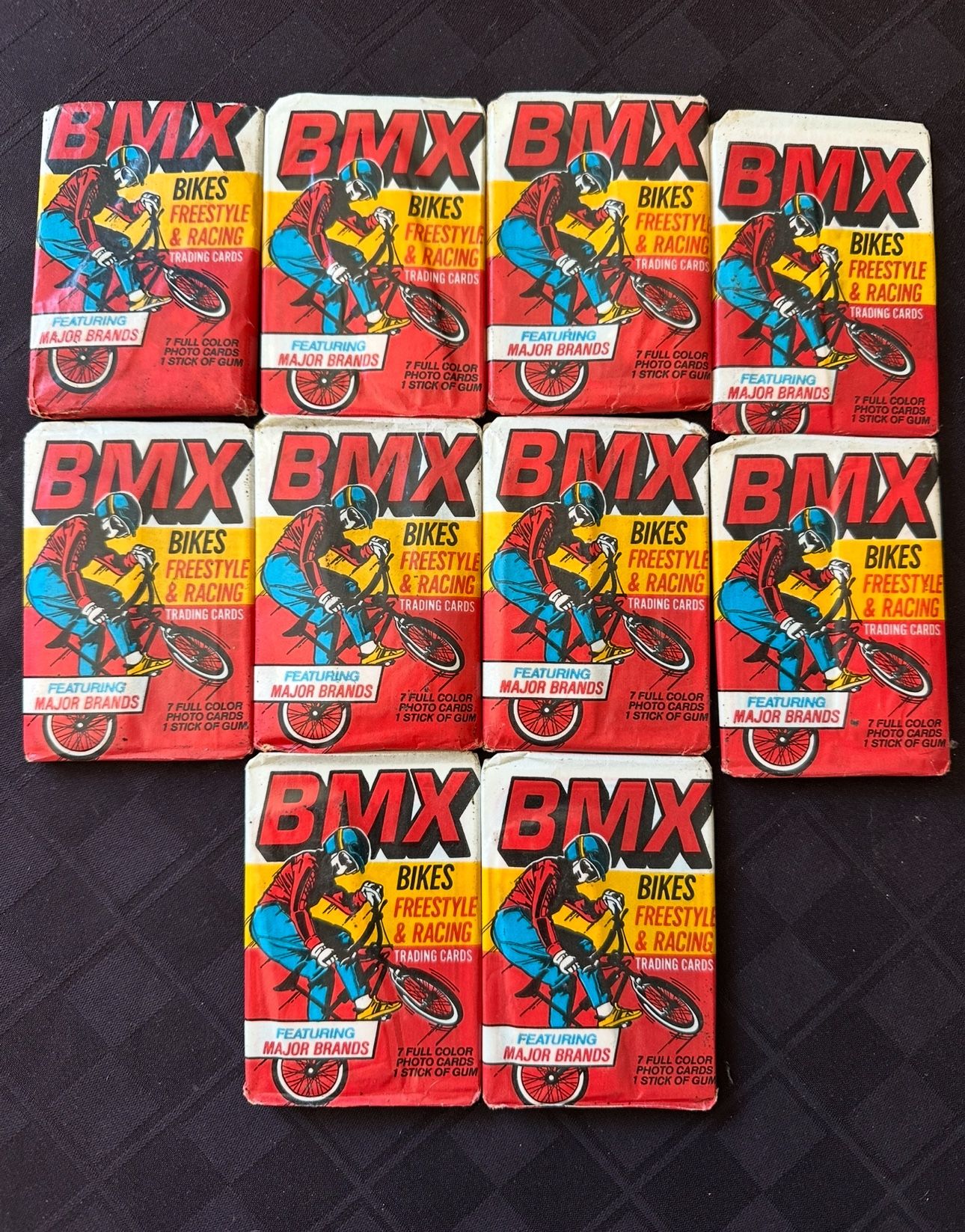1980's Bmx Wax Wrapped Trading Cards With Bubble Gum