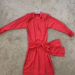 Vintage 1970's Liz Claiborne Red 100% Silk Dress - Size 4 Petite