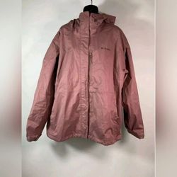 NEW COLUMBIA Pink Long Sleeve Zipper Rain Coat/Jacket Women - Size 3X